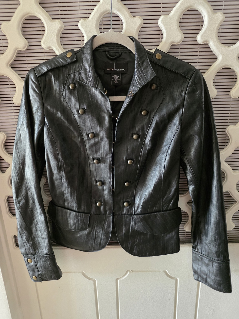Vintage Moda International Real Leather Military Jacket - Victoria’s Secret